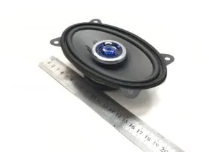Oval car diffuser with blue decorative grille and black frame – scania 8383089 – 14 cm
