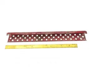 Red perforated step board with dimensions