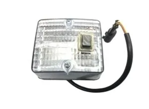 Square interior light with switch and connector, for commercial vehicles