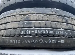 Hankook tire 295/80r22. 5 8. 25 m10