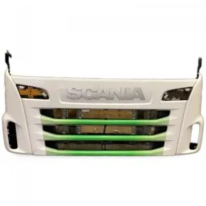 White front grille for scania with green bars