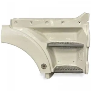 Complete upper step plate right man white with two metal steps
