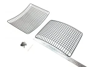 Headlight protection mesh scania – set of 2 pieces, metallic, black, with mounting accessories