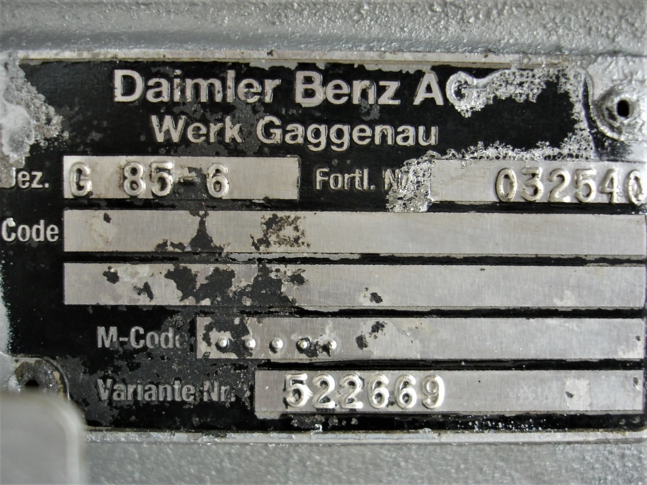 Manual transmission Mercedes-Benz G85-6