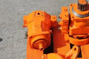 Hydraulic rotation motor hydromatik a5vm55 orange painted for schaeff equipment