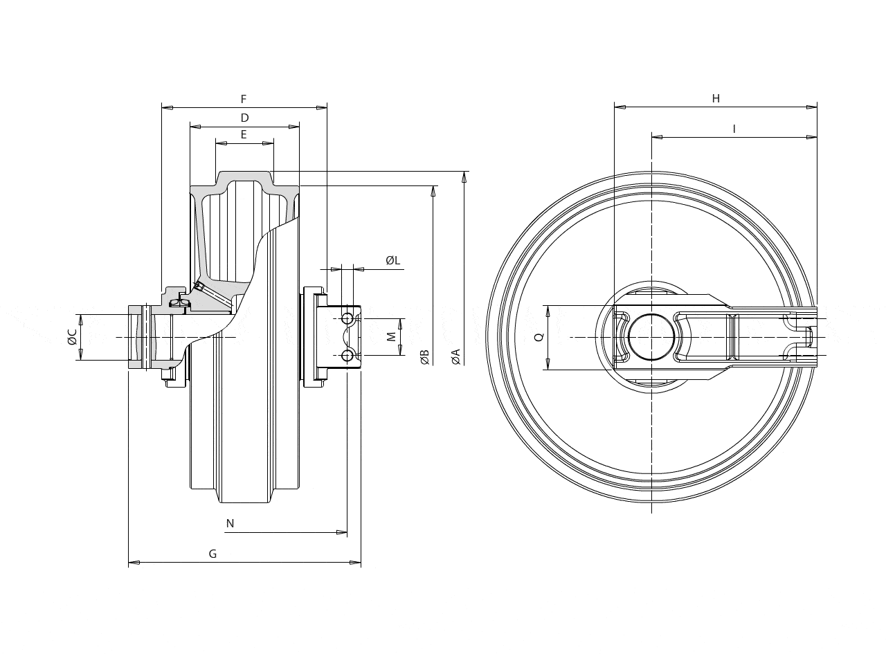 Bobcat X331 Mini Excavator Tensioning Roller