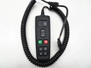 Scania truck suspension remote control with coiled cable and control buttons